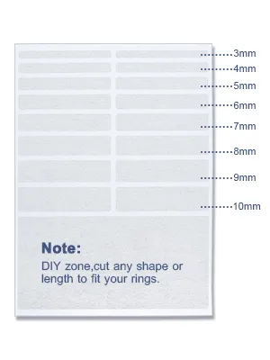 Blulu Ring Size Adjuster Loose Rings Adjuster Invisible Ring Sizer with Clean Cloth for Wide Ring Fixing, 5 Sheets (85 Pieces Totally) Translucent - product information 2