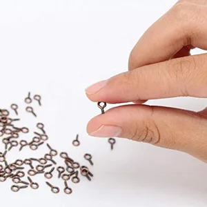 Coolrunner 6 Colors 600-1200Pcs Small Screw Eye Pins, Eye pins Hooks, Eyelets Screw Threaded Silver Clasps Hooks Eye Screws for Jewelry Making (600) - Small Screw Eye Pins