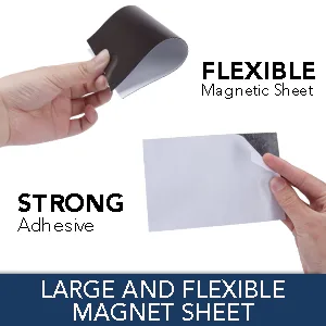 DIYMAG Magnetic Adhesive Sheets,|4" x 6"|,10 Pack Cuttable Magnetic Sheets,Flexible magnet sheets with adhesive for Crafts,Photos,Easy Peel and Stick 4" x 6"-10P - FLEXIBLE Magnetic Sheet