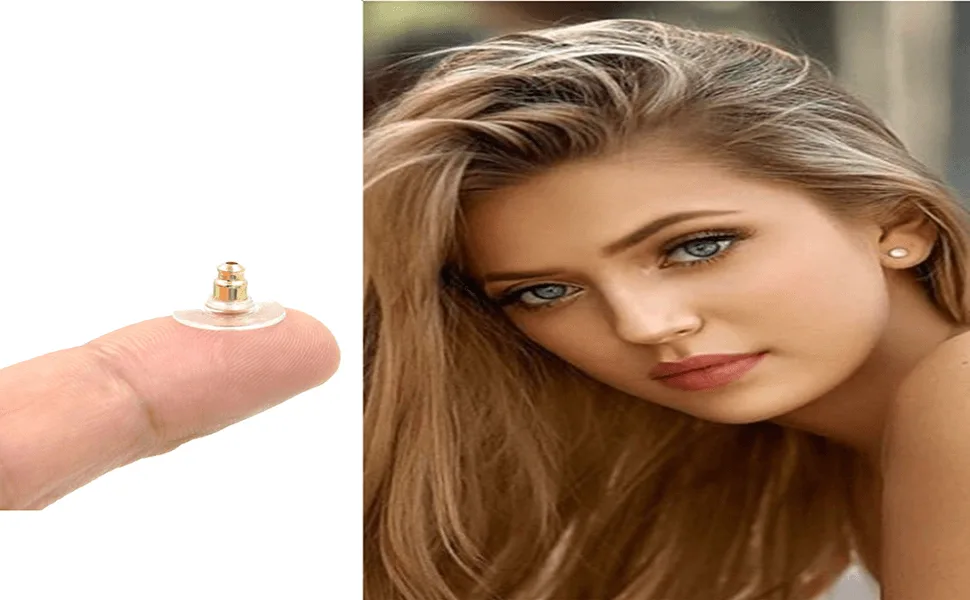 Earring Backs,Back Earrings Fishhook Earring Backs for Droopy Ears Earring Backs Replacements Bullet Clutch Back Earrings Replacement Earring Backs for Heavy Earring (Silver and Gold) Gold + Silver - earring backs for droopy ears