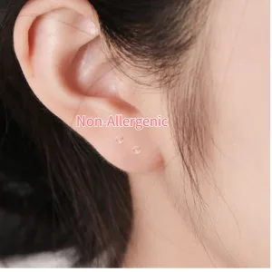 Elfstone 3mm Invisible Plastic Earrings Blank Pins Stud Tiny Head Findings DIY Supplies (200 pieces/100 Pairs) - Non-allergenic