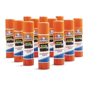 Elmer's Disappearing Purple School Glue Sticks, Washable, 6 Grams, 12 Count - Fast Drying Formula for Rapid Results