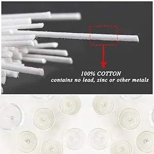 EricX Light 100 Piece Cotton Candle Wick 6" Pre-Waxed for Candle Making,Candle DIY - product information 4