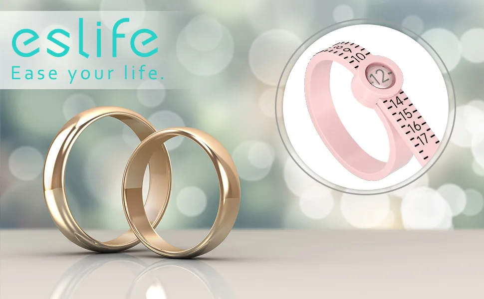 esLife Ring Sizer Measuring Tool Reusable Finger Size Gauge Jewelry Sizing Tool 1-17 USA Rings Size (Pink) Pink 1 pack - esLife