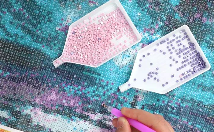 6PCS Plastic Diamond Art Painting Bead Sorting Trays (3.8 x 2.2 Inches), Accessories and Tools for DIY Crafts - FEBSNOW diamond painting trays