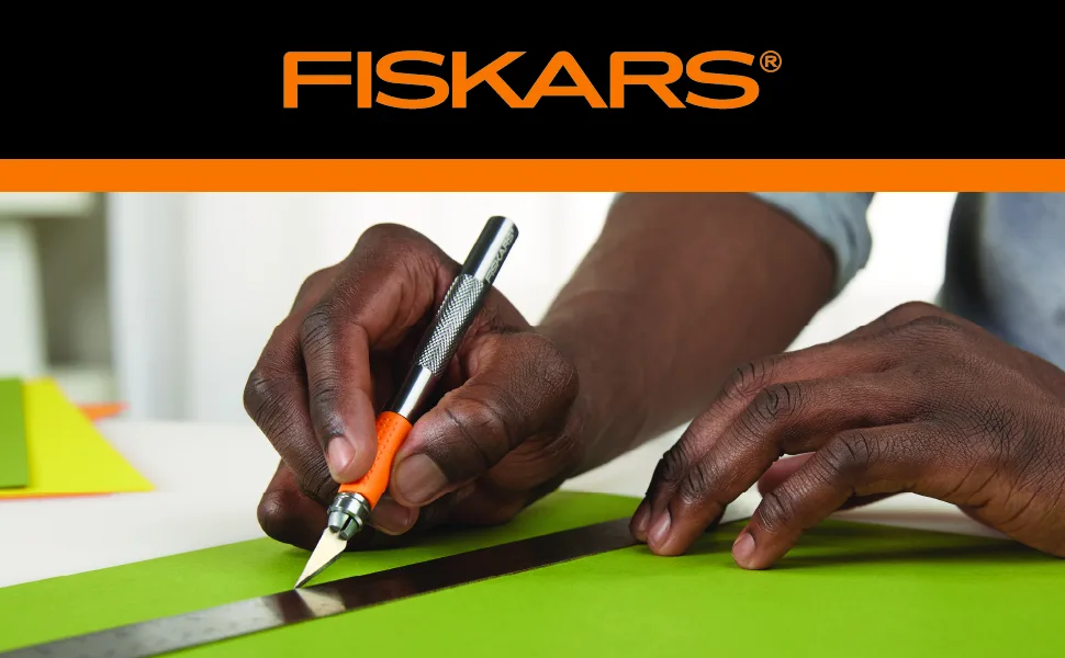 Fiskars Heavy Duty Die Cast, Exacto, 8 Inch, Precision Knife for Crafts, Multi Use Blade with Protective Cover, Steel Cast Craft Knife - exacto knife