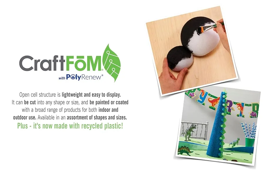 FloraCraft CraftFM 2 Piece Cone 2.75 Inch x 6 Inch White 6 x 4.5 x 3" White - CraftFoM with PolyRenew