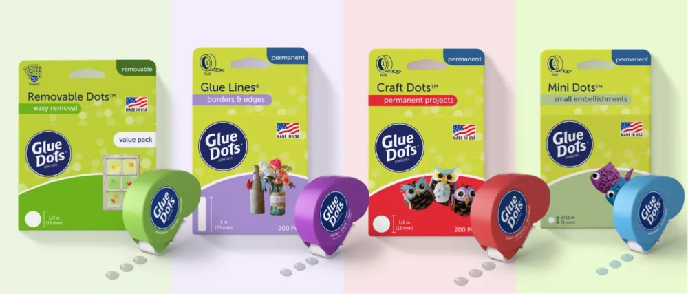 Glue Dots Double-Sided Permanent Micro Dots, 1/8'', Clear, Roll of 325 Micro Dots Roll - Glue Dots Desktop Version