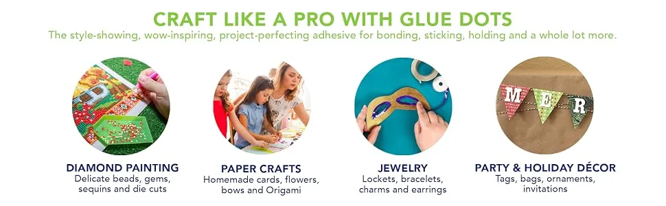 Glue Dots Double-Sided Permanent Micro Dots, 1/8'', Clear, Roll of 325 Micro Dots Roll - Variety of uses