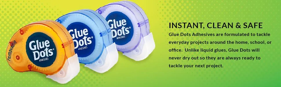 Glue Dots Permanent Dot N' Go Dispenser with 200 (.375 Inch) Permanent Adhesive Dots (11346) 1 Pack Permanent Dispenser - glue, dots, elmers, command, strips, adhesive, office, diy, craft, poster, removable, permanent,