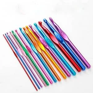 Crochet Hooks Set, Aluminum Handle Knitting Needles for Arthritic Hands, Crochet Needles for Yarn Craft, Nice Gift for Women - Aluminum Crochet Hooks