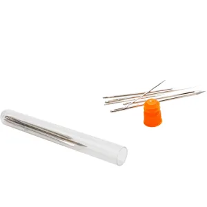 Hekisn Professional Large-Eye Leather Stitching Needle with 3 Different Sizes for Leather Projects with Storage Container (6 Pieces) - 3 different needle sharp with container