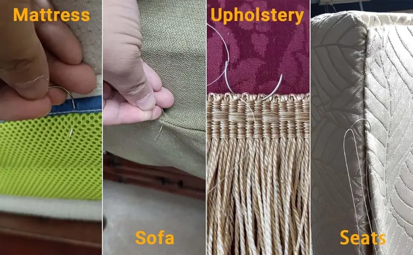 50 PCS Curved Needles, Curved Sewing Needles for Leather Projects Carpet or Canvas Repairing Wig Making Upholstery Weaving Needles Embroidery Needles for Hand Sewing - curved needles