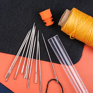 23 PCS Large Eye Sewing Needles, 2.36in Sewing Sharp Needles, Leather Needle Embroidery Thread Needle, Stainless Steel Yarn Knitting Needles with a 3.3in Plastic Bottle - large eye sewing needles