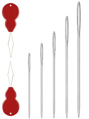 25/50 PCS Premium Large Eye Large gage Needles for Hand Sewing with 2 Needle Threaders, Assorted Sizes, Embroidery Needles for Hand Sewing, Big Eye Needle 25 pack - 300 x 400