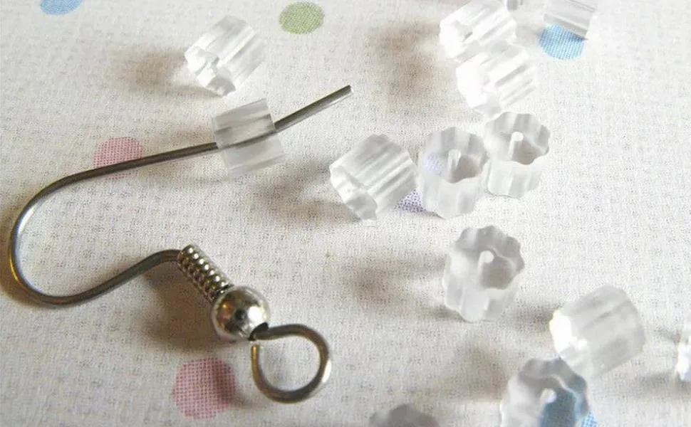 Silicone Earring Backs, 200PCS Soft Earring Stoppers, Clear Earring Backing Replacement for Stud Post Fishhook Earrings, Hypoallergenic - Silicone Earring Backs