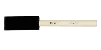 KINGART 1" Foam Brush Value Pack - Set of 25, Black - Foam Brush