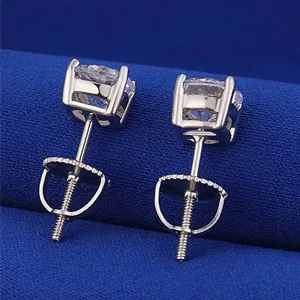 2 Pairs14k Gold Plated Screw Earring Backs 925 Sterling Silver Screw On Earring Backs for Studs,Hypoallergenic Screw Backs for Earrings Fit Threaded Post 0.032'' White - screw earring backs