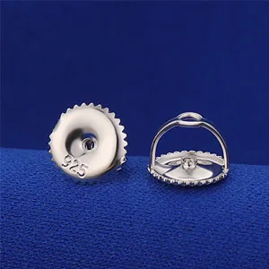 2 Pairs14k Gold Plated Screw Earring Backs 925 Sterling Silver Screw On Earring Backs for Studs,Hypoallergenic Screw Backs for Earrings Fit Threaded Post 0.032'' White - screw in earring backss