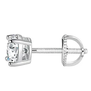 2 Pairs14k Gold Plated Screw Earring Backs 925 Sterling Silver Screw On Earring Backs for Studs,Hypoallergenic Screw Backs for Earrings Fit Threaded Post 0.032'' White - screw on earring backs