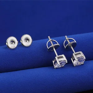 2 Pairs14k Gold Plated Screw Earring Backs 925 Sterling Silver Screw On Earring Backs for Studs,Hypoallergenic Screw Backs for Earrings Fit Threaded Post 0.032'' White - screw on earring backs