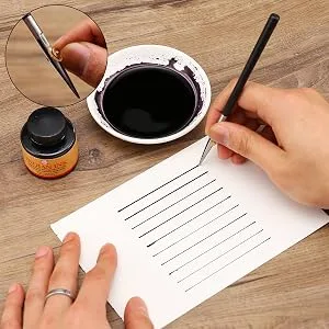 LOONENG Ruling Pen for Masking Fluid, Designed for Cartography, Calligraphy, Fine Line Drawing and Technical Drawings, Suitable for Use with Masking Fluid, Drawing Ink, Indian Ink and Gouache Black - Ruling Pen for Masking Fluid