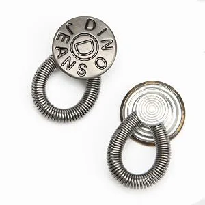 Pants Extender Button, Luxiv 6 Style Jeans Waistband Extender Button No Sew Metal Collar Button Pregnancy Pant Extenders Elastic Spring Buttons for Jeans, Collars, Cuffs (6 P) - Jeans Waistband Extender Button
