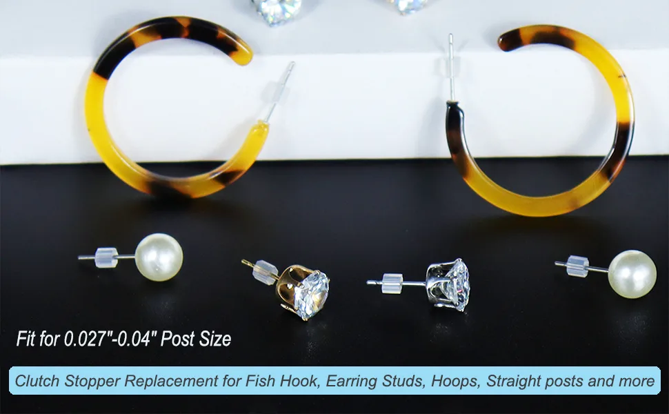 Earring Backs for Sensitive Ears, 200pcs Silicone Clear Earring Backs for Studs Earring Hooks Hypo-allergenic Earring Stoppers Jewelry Accessories - Earring backs fits most your earrings