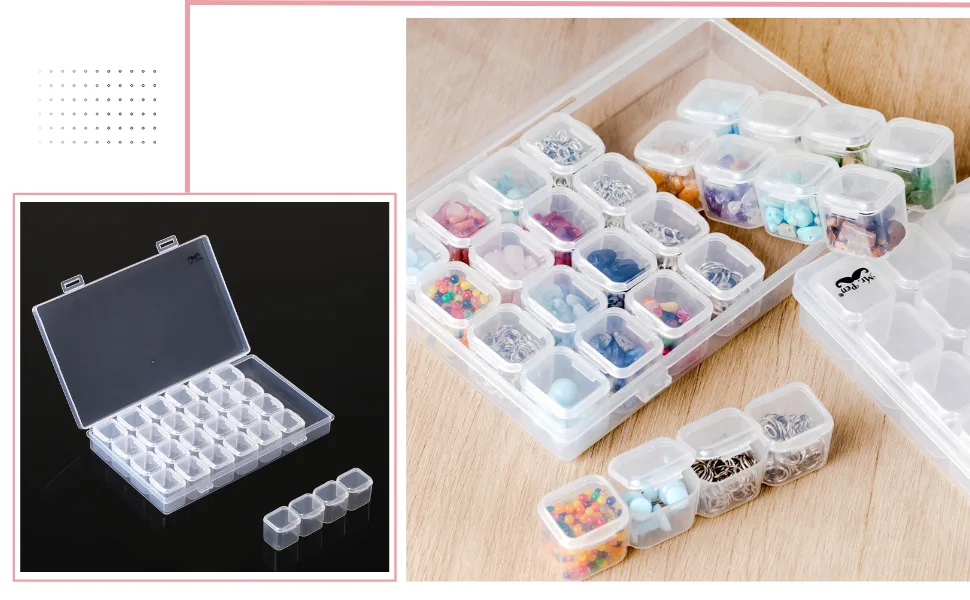 Mr. Pen- Diamond Painting Storage Containers, 28 Grids, 2 Pack, Bead Storage Containers with 160pcs Label Stickers, Diamond Art Storage Containers, Bead Box, Diamond Painting Organizer - Diamond Painting Storage Containers, 28 Grids, 2 Pack, Bead Storage