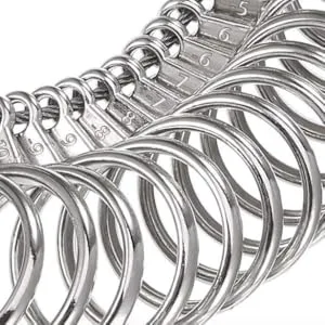 MUDDER Stainless Steel Finger Sizer Measuring Ring Tool, Size 1-13 with Half Size, 27 Pcs - marked with half sizes