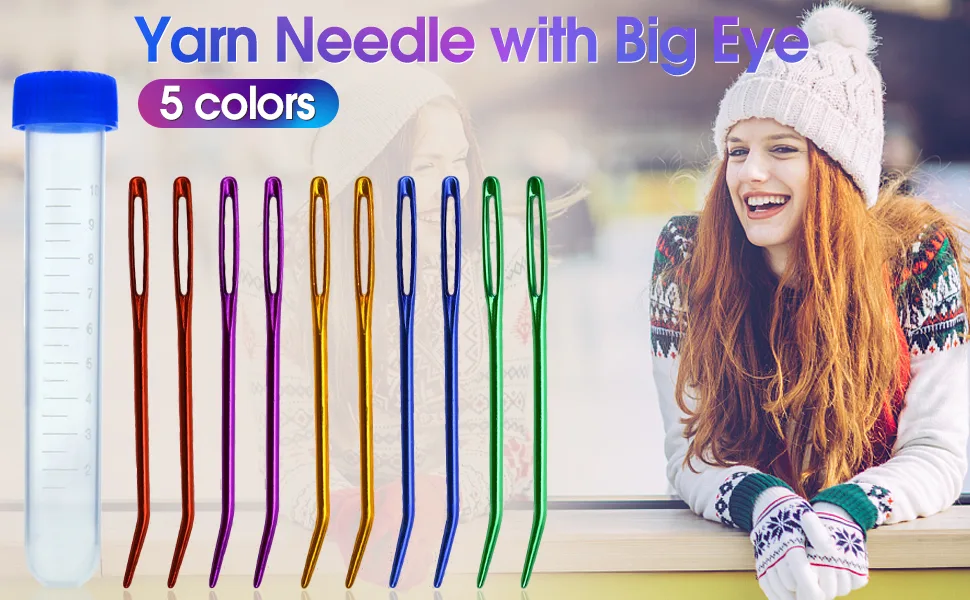Yarn Needle with Big Eye Bent in Box for Tapestry,Sewing Wool ,Weaving,Darning - Yarn Needle Big Eye