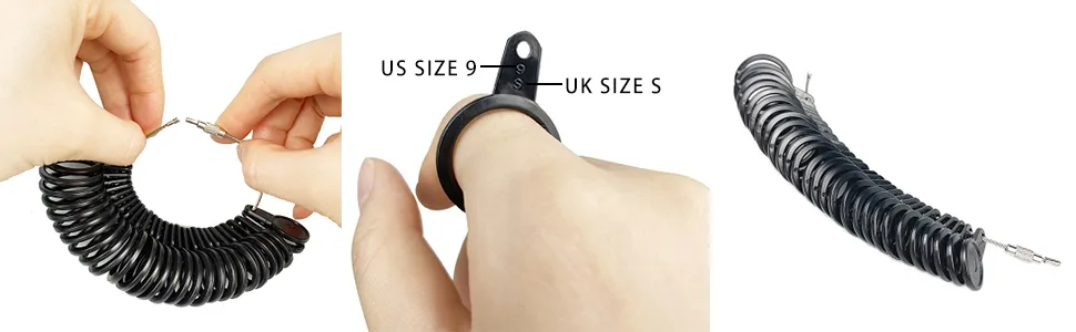 NIUPIKA Ring Sizer Set Finger Size Gauge Measure Tool Jewelry Sizing Tools Rings Size 1-13 with Half Size 27 Pieces - NIUPIKA-3