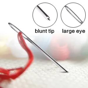 Large-Eye Blunt Needles Steel Yarn Knitting Needles Sewing Needles, 9 Pieces (Silver) - product information 3