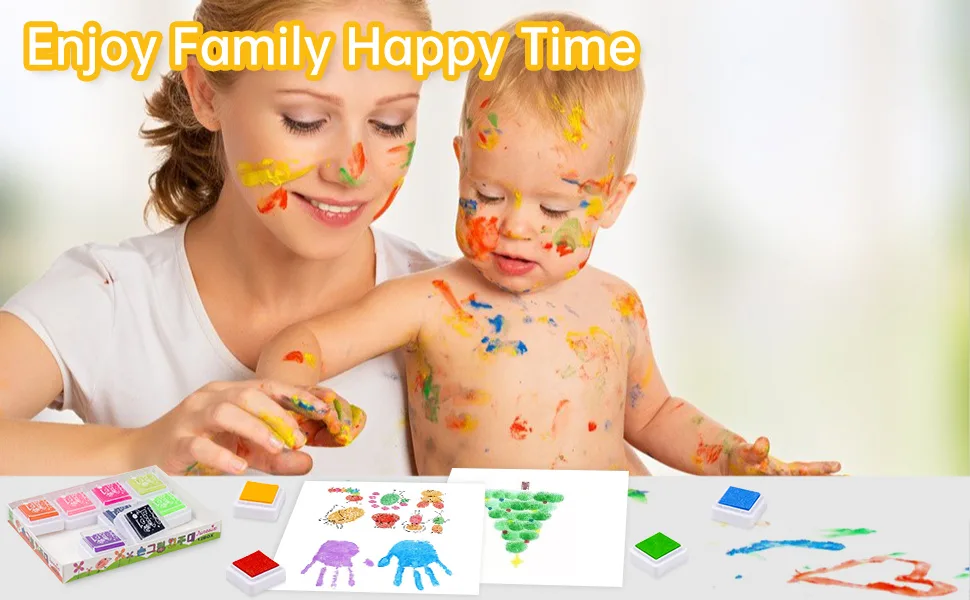 Ink Pad, 12 Colors Washable Stamp Pad for Kids 12PCS - ink pad