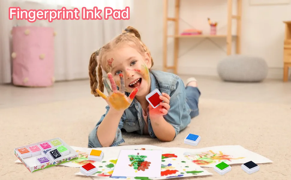 Ink Pad, 12 Colors Washable Stamp Pad for Kids 12PCS - ink pad