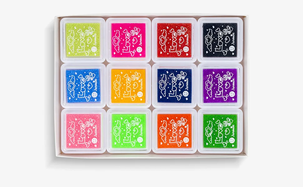 Ink Pad, 12 Colors Washable Stamp Pad for Kids 12PCS - ink pad