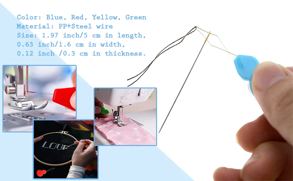 30 Pieces Gourd Shaped Plastic Needle Threaders, Plastic Wire Loop DIY Needle Threader Hand Machine Sewing Tool for Sewing Crafting with Clear Box, 4 Colors Random - needle threader needle threader for hand sewing sewing needle threader needle