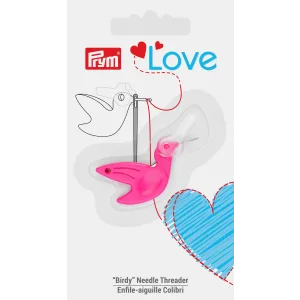 Prym Love Birdy Needle Threader with Thread Cutter, Pink - image