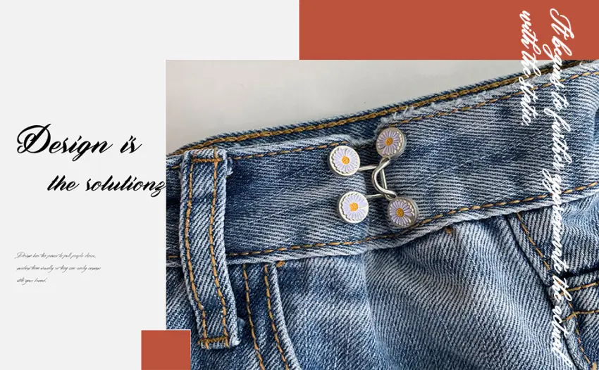 Qkari Jean Button Pins, Adjustable Jean Button, Detachable Jean Button Pin, No Sewing Required, Perfect Fit Instant Jean Button(White Pearl) - product information 3