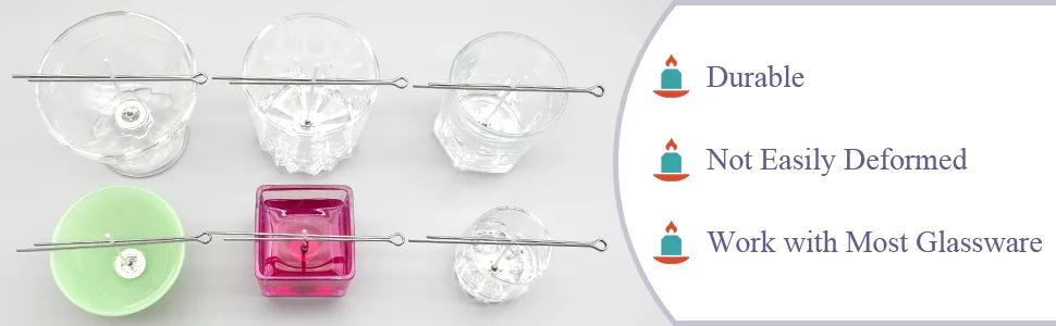 Candel Wick Holders, 4.7 Inch Wick Holders for Candle Making, 25 Pcs Metal Wick Centering Tool - product information 7