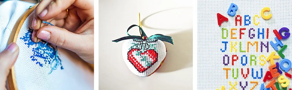 Similane 6 Pieces Aida Cloth 14 Count Cross Stitch Fabric, White, 12 by 18-Inch - product information 6