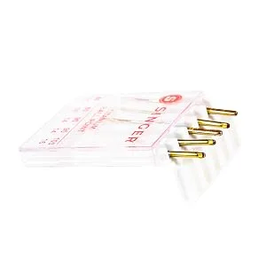 SINGER 04809 Titanium Universal Ball Point Machine Needles for Knit Fabric, Assorted Sizes, 5-Count Original Version - machine needle case ballpoint ball point