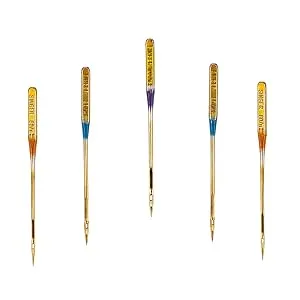 SINGER 04809 Titanium Universal Ball Point Machine Needles for Knit Fabric, Assorted Sizes, 5-Count Original Version - titanium coated machine needles strong needle