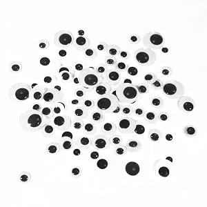 Googly Wiggle Eyes with Self-Adhesive 700 Pieces Assorted Sizes 4/5/6/7/10/12/10 * 8mm DIY Scrapbooking Crafts Accessories white black - WIGGLE GOOGLY EYES