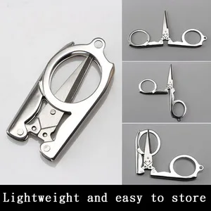 Folding Scissors, 4Pcs Stainless Steel Small Scissors Pocket Portable Foldable Travel Scissors Tiny Mini Craft Cutter 4 Pcs - product information 3