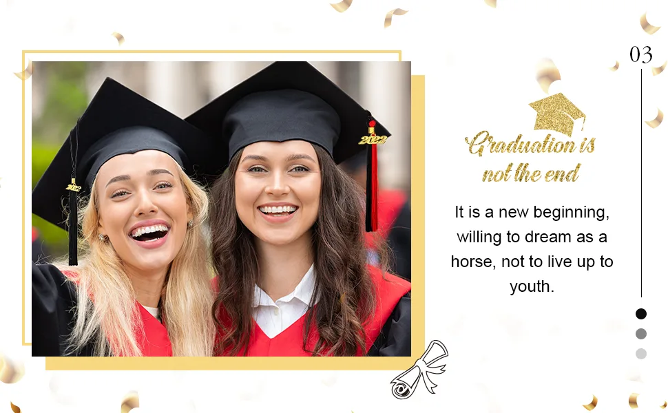 Graduation Tassel Academic Graduation Tassel with 2023 Year Charm Ceremonies Accessories for Graduates (Black) - product information 6