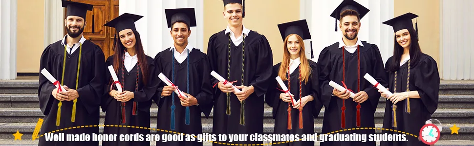 TecUnite Graduation Honor Cords Tassels Cord Polyester Yarn Honor Cord for Bachelor Gown for Graduation Students (Blue Red with White) - product information 6