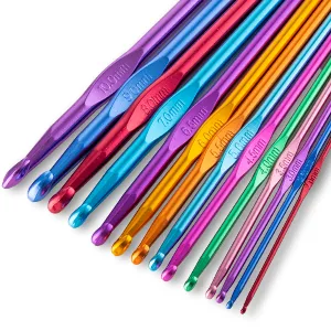 Vodiye 37 PCS Crochet Hooks Set, High Quality Coloured Aluminum Ergonomic Handle Crochet, Hook Needles for Arthritic Hands, with Stitch Markers and Large-Eye Blunt Needles - crochet hooks crochet hook crochet needles for crocheting crochet set crochet hook set crochet kit