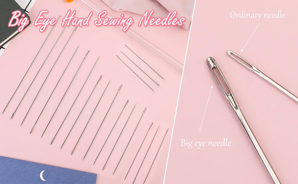 9 PCS Long Sewing Needles - 3 Sizes Stitching Needles, 4.9inch to 6.9inch Big Eye Hand Sewing Needles for Stitching and Crafting Projects 9 PCS-1 - Sewing Needles