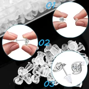 Silicone Clear Earring Backs 1200 Pieces Bullet Earring Clutch by Yalis Bullet Clutch*1200 - no.4